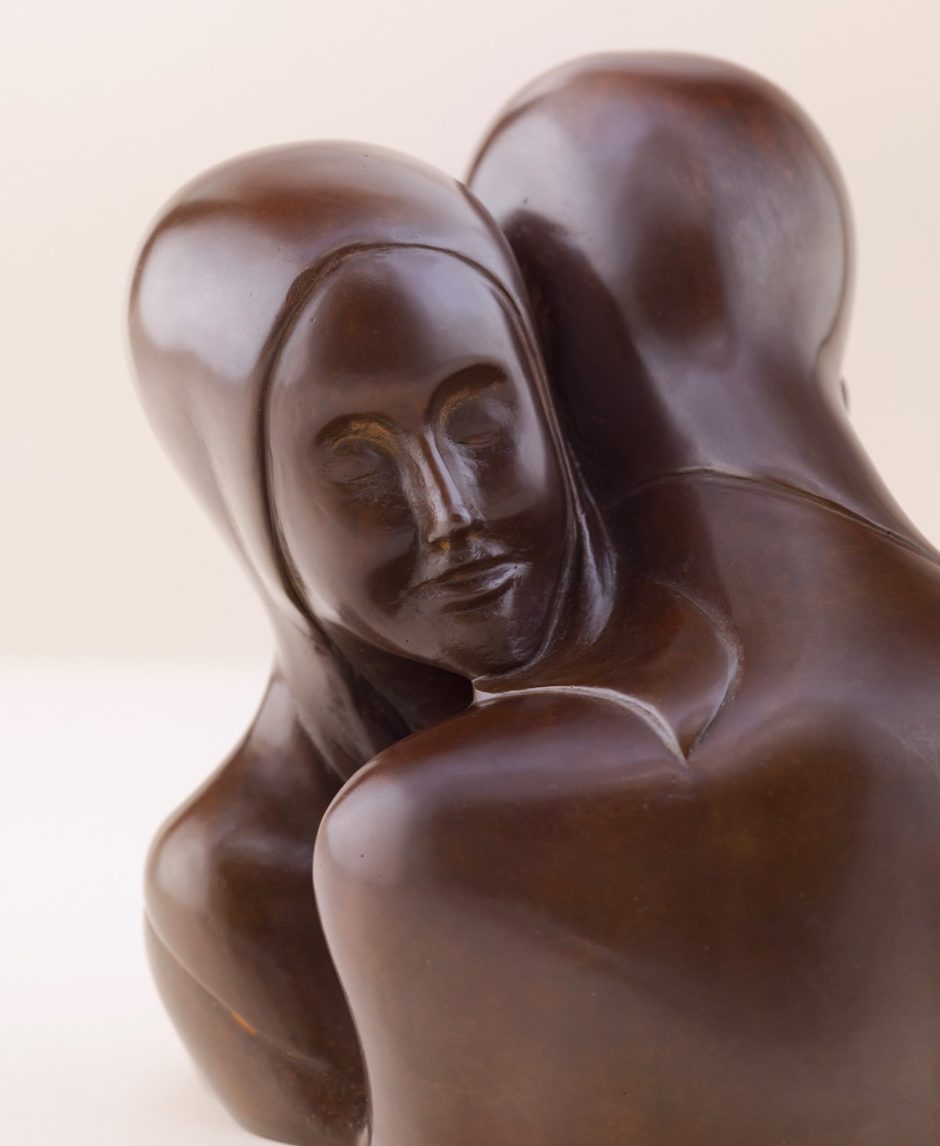 Lancelot et Guenièvre, sculpture bronze