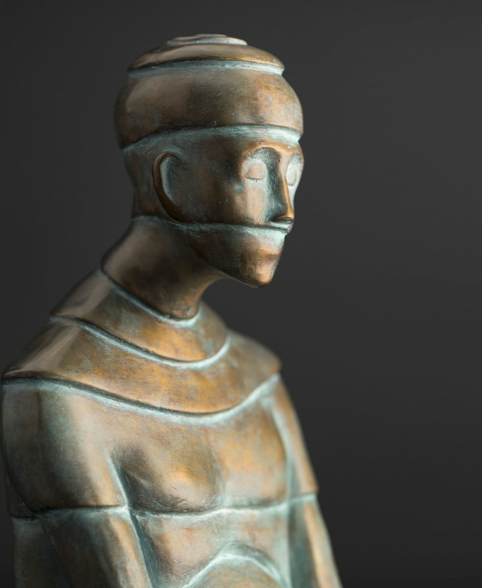 Sculpture bronze Le scribe
