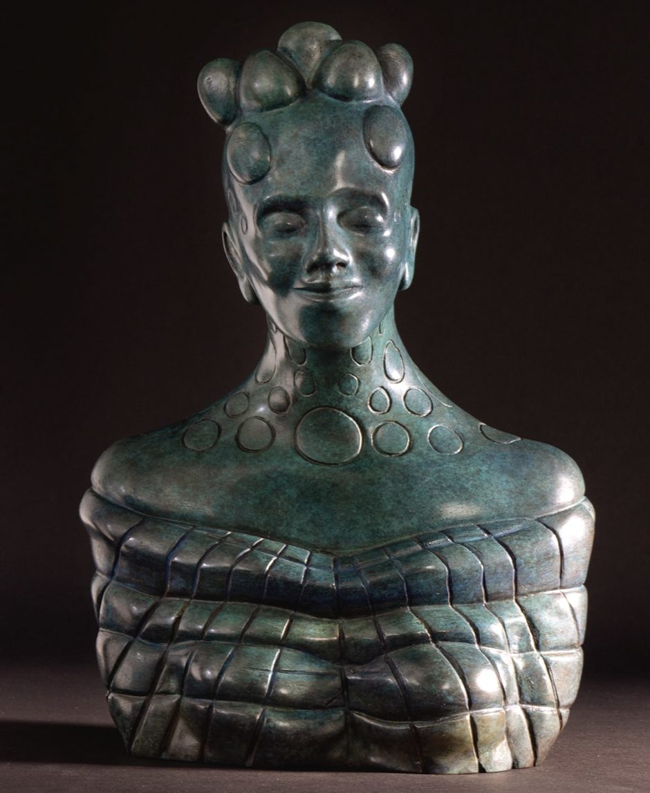 Sculpture Bronze Seh-dong, la guerrière bleue